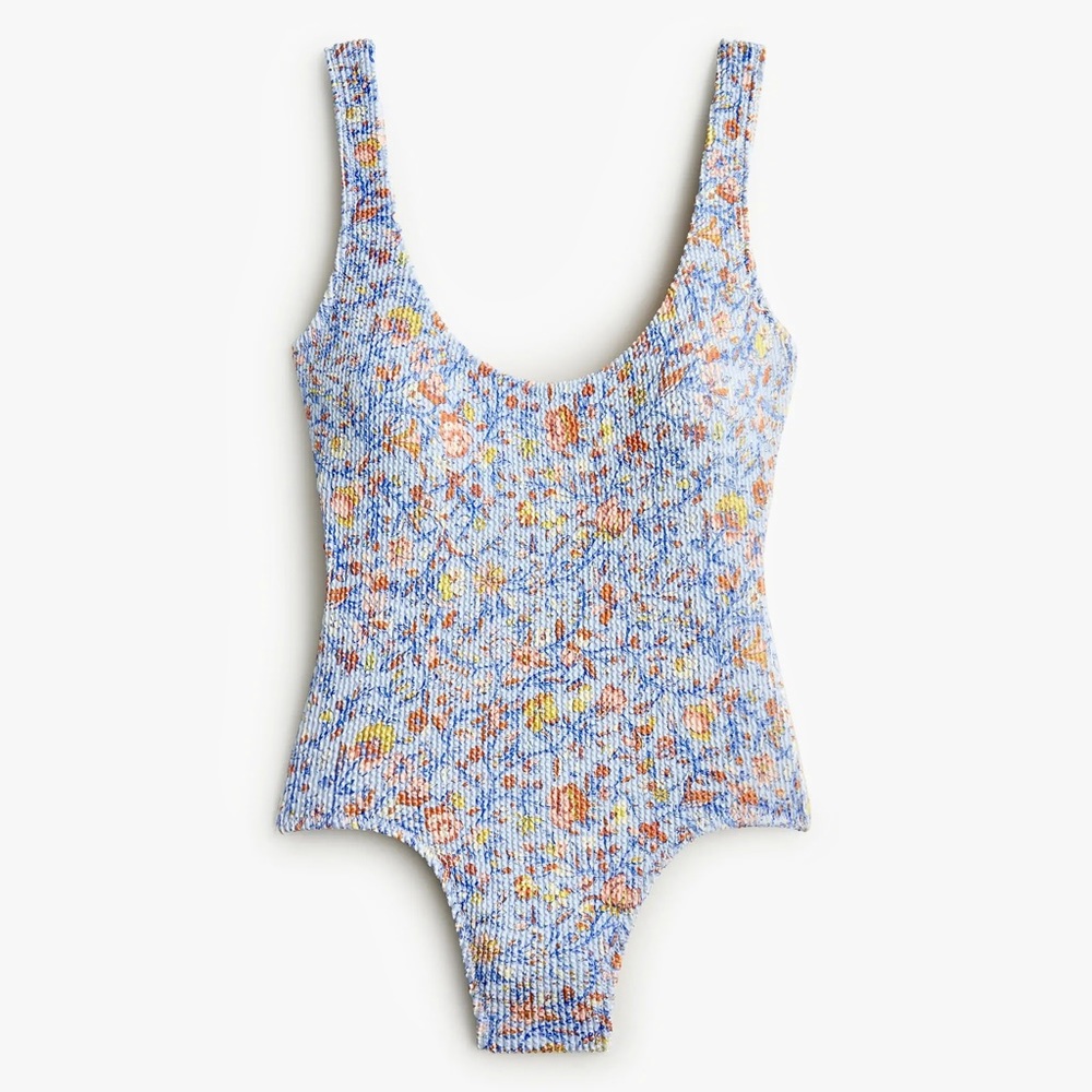 NWT!! J. Crew Scrunchie Classic Scoopneck One-Piece, Afternoon Floral (Size 18)